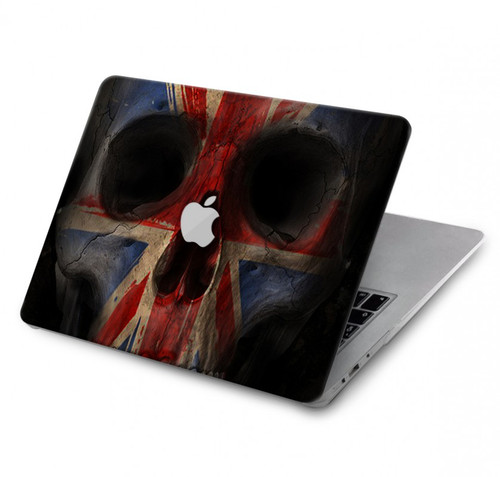 S3848 United Kingdom Flag Skull Hard Case For MacBook Pro 13″ - A1706, A1708, A1989, A2159, A2289, A2251, A2338