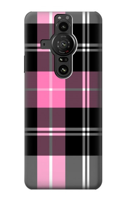 S3091 Pink Plaid Pattern Case For Sony Xperia Pro-I