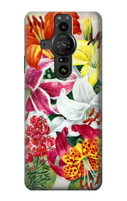 S3205 Retro Art Flowers Case For Sony Xperia Pro-I