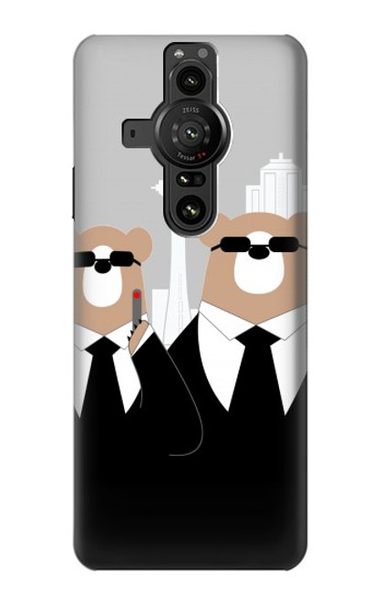 S3557 Bear in Black Suit Case For Sony Xperia Pro-I