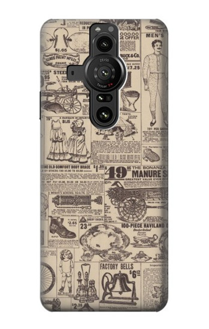 S3819 Retro Vintage Paper Case For Sony Xperia Pro-I