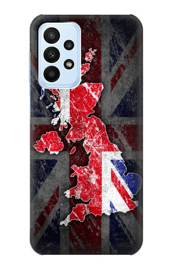 S2936 UK British Flag Map Case For Samsung Galaxy A23