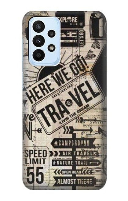 S3441 Vintage Travel Case For Samsung Galaxy A23