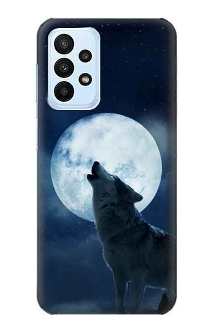 S3693 Grim White Wolf Full Moon Case For Samsung Galaxy A23