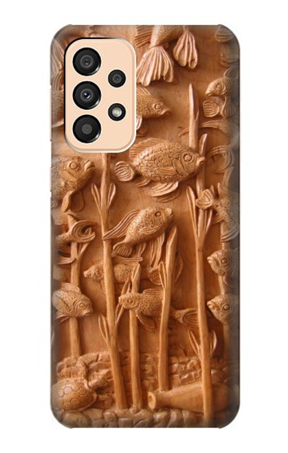 S1307 Fish Wood Carving Graphic Printed Case For Samsung Galaxy A33 5G S1307 Fish Wood Carving Graphic Printed Case For Samsung Galaxy A33 5G