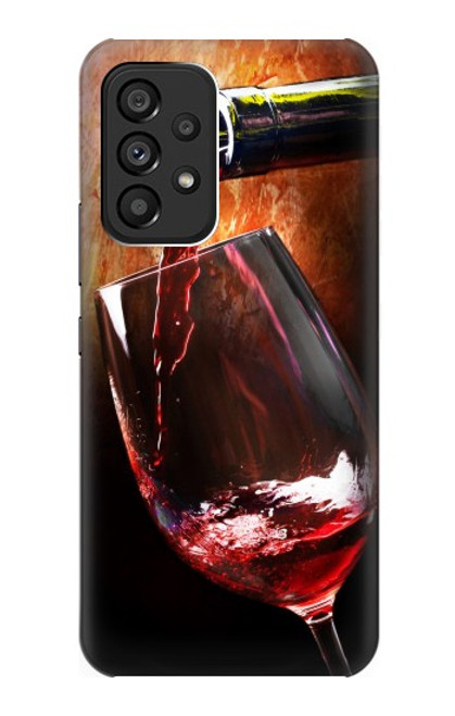 S2396 Red Wine Bottle And Glass Case For Samsung Galaxy A53 5G