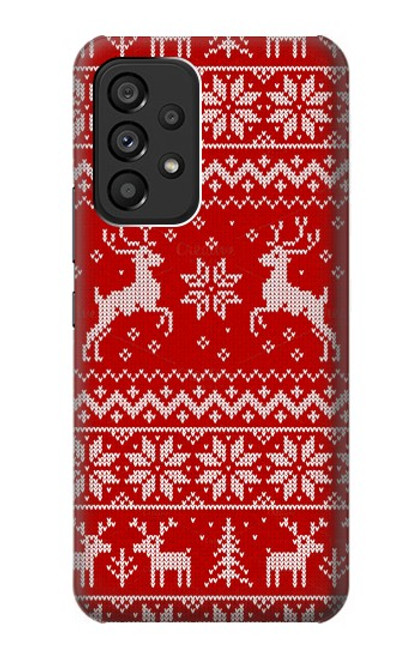 S2835 Christmas Reindeer Knitted Pattern Case For Samsung Galaxy A53 5G