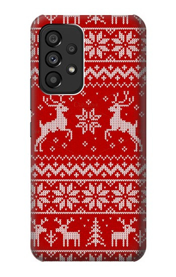 S2835 Christmas Reindeer Knitted Pattern Case For Samsung Galaxy A53 5G