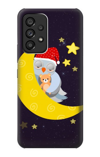 S2849 Cute Sleepy Owl Moon Night Case For Samsung Galaxy A53 5G