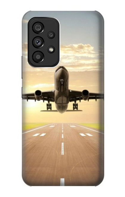 S3837 Airplane Take off Sunrise Case For Samsung Galaxy A53 5G