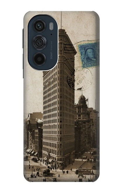 S2832 New York 1903 Flatiron Building Postcard Case For Motorola Edge 30 Pro