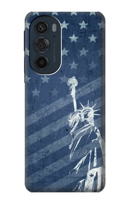 S3450 US Flag Liberty Statue Case For Motorola Edge 30 Pro