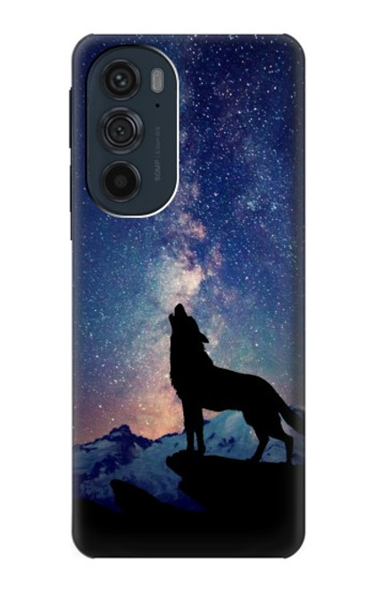 S3555 Wolf Howling Million Star Case For Motorola Edge 30 Pro