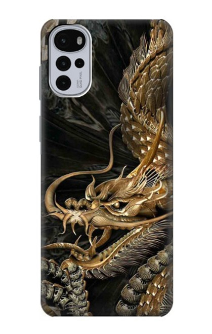 S0426 Gold Dragon Case For Motorola Moto G22