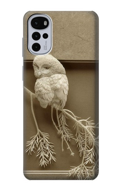 S1386 Paper Sculpture Owl Case For Motorola Moto G22