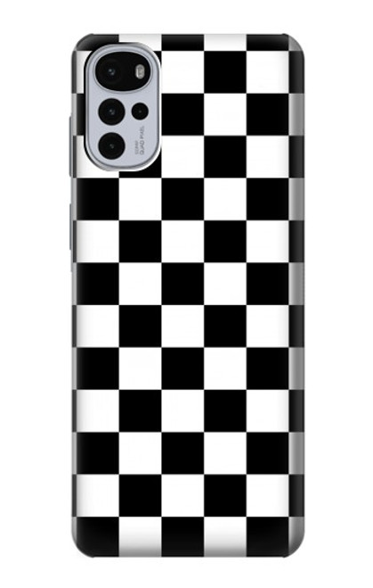 S1611 Black and White Check Chess Board Case For Motorola Moto G22