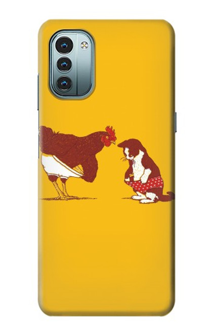 S1093 Rooster and Cat Joke Case For Nokia G11, G21