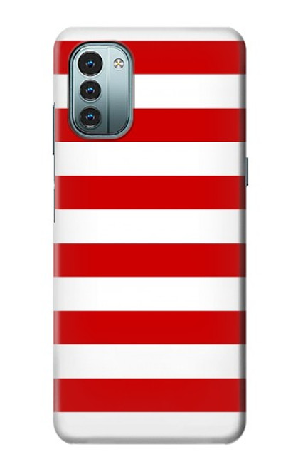 S2364 Red and White Striped Case For Nokia G11, G21