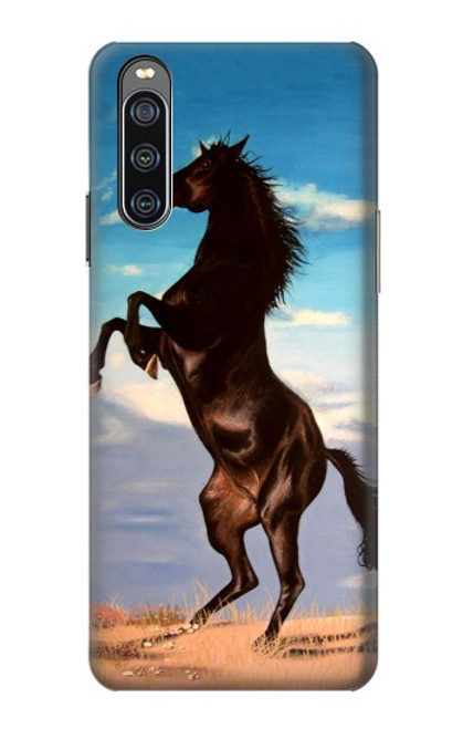S0934 Wild Black Horse Case For Sony Xperia 10 IV