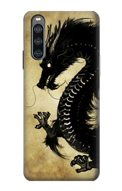 S1482 Black Dragon Painting Case For Sony Xperia 10 IV