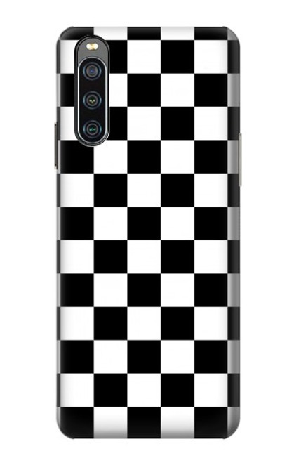 S1611 Black and White Check Chess Board Case For Sony Xperia 10 IV