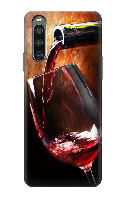 S2396 Red Wine Bottle And Glass Case For Sony Xperia 10 IV