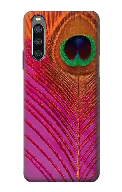 S3201 Pink Peacock Feather Case For Sony Xperia 10 IV