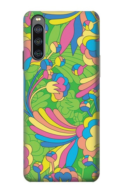 S3273 Flower Line Art Pattern Case For Sony Xperia 10 IV
