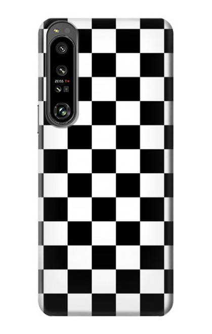 S1611 Black and White Check Chess Board Case For Sony Xperia 1 IV