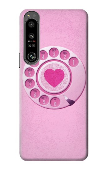 S2847 Pink Retro Rotary Phone Case For Sony Xperia 1 IV