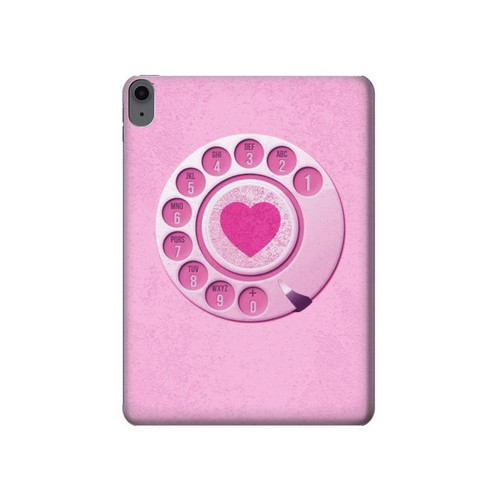 S2847 Pink Retro Rotary Phone Hard Case For iPad Air (2020, 2022), Air 11 (2024,2025,2026), Pro 11 (2022)