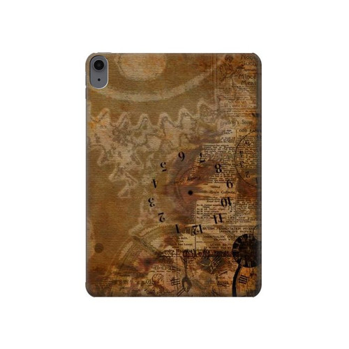S3456 Vintage Paper Clock Steampunk Hard Case For iPad Air (2020, 2022), Air 11 (2024,2025,2026), Pro 11 (2022)