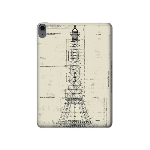S3474 Eiffel Architectural Drawing Hard Case For iPad Air (2020, 2022), Air 11 (2024,2025,2026), Pro 11 (2022)