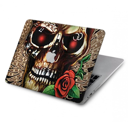 S0753 Skull Wing Rose Punk Hard Case For MacBook Air 13″ (2022,2024) - A2681, A3113