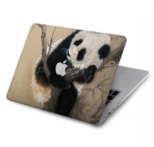 S2210 Panda Fluffy Art Painting Hard Case For MacBook Air 13″ (2022,2024) - A2681, A3113