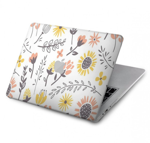 S2354 Pastel Flowers Pattern Hard Case For MacBook Air 13″ (2022,2024) - A2681, A3113