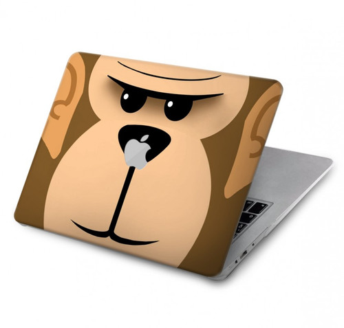 S2721 Cute Grumpy Monkey Cartoon Hard Case For MacBook Air 13″ (2022,2025) - A2681, A3113, A3240