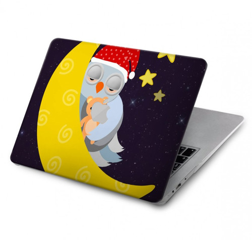 S2849 Cute Sleepy Owl Moon Night Hard Case For MacBook Air 13″ (2022,2024) - A2681, A3113