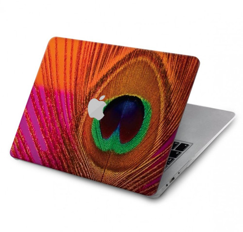 S3201 Pink Peacock Feather Hard Case For MacBook Air 13″ (2022,2025) - A2681, A3113, A3240