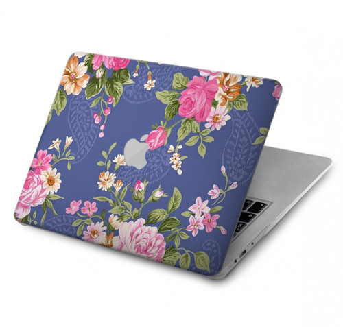 S3265 Vintage Flower Pattern Hard Case For MacBook Air 13″ (2022,2024) - A2681, A3113