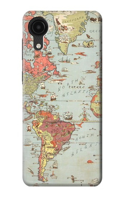 S3418 Vintage World Map Case For Samsung Galaxy A03 Core