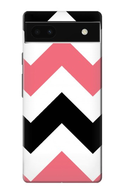 S1849 Pink Black Chevron Zigzag Case For Google Pixel 6a