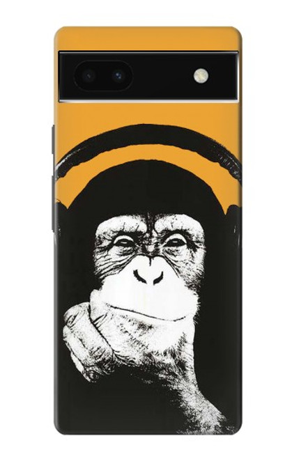 S2324 Funny Monkey with Headphone Pop Music Case For Google Pixel 6a