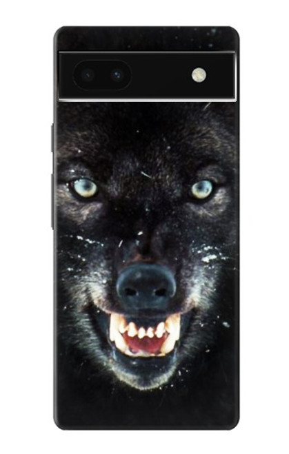 S2823 Black Wolf Blue Eyes Face Case For Google Pixel 6a