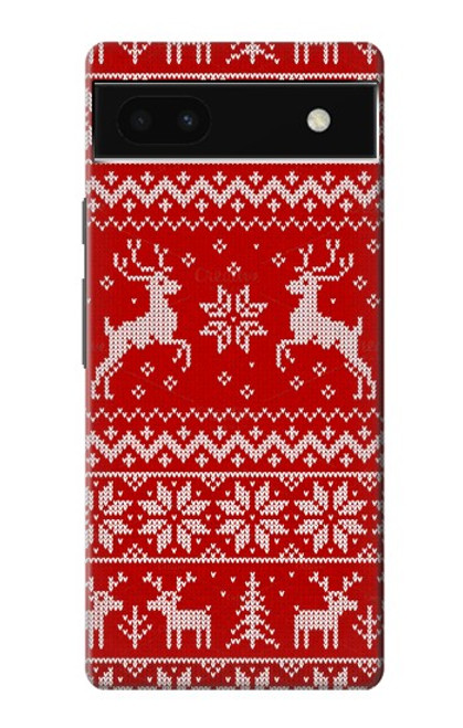 S2835 Christmas Reindeer Knitted Pattern Case For Google Pixel 6a