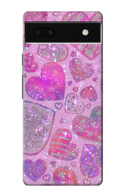 S3710 Pink Love Heart Case For Google Pixel 6a
