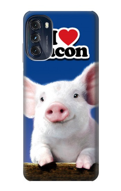 S0608 I Love Bacon Cute Baby Pig Case For Motorola Moto G (2022)