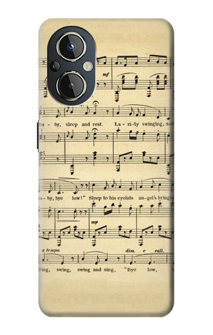 S2504 Vintage Music Sheet Case For OnePlus Nord N20 5G
