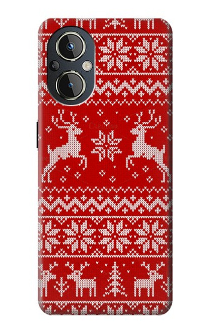 S2835 Christmas Reindeer Knitted Pattern Case For OnePlus Nord N20 5G