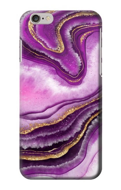 S3896 Purple Marble Gold Streaks Case For iPhone 6 6S